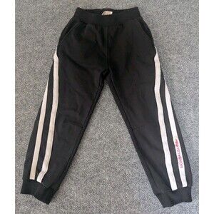 Monnalisa Girls Sz Joggers Pants Black w/ Stripes READ